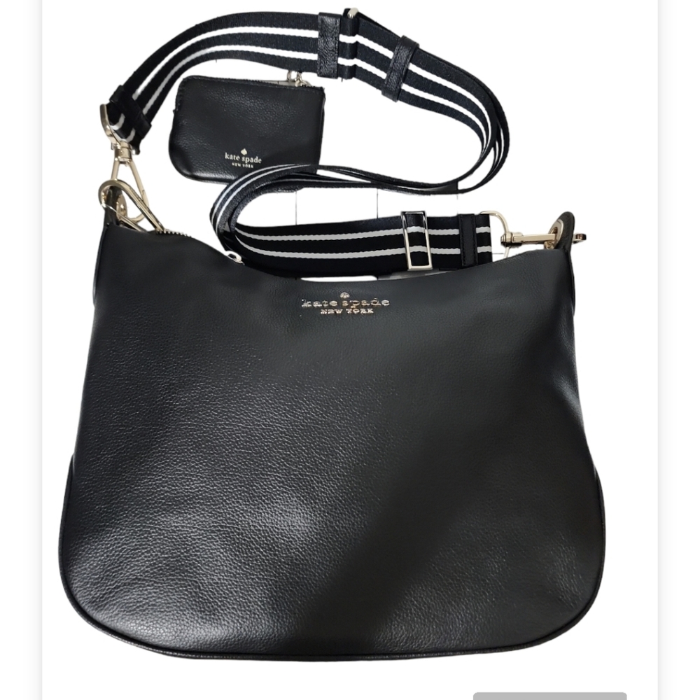 Kate Spade New York Rosie Black Pebbled Leather Zip Crossbody Purse WKR00364